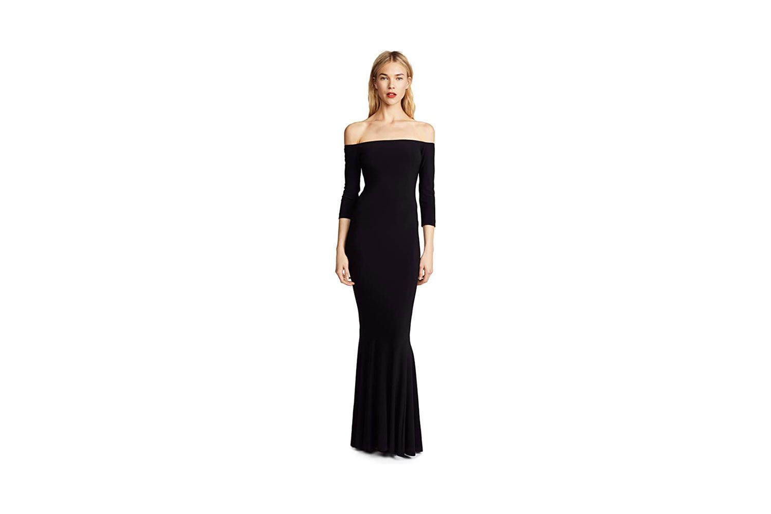 Norma Kamali Off-Shoulder Fishtail Gown