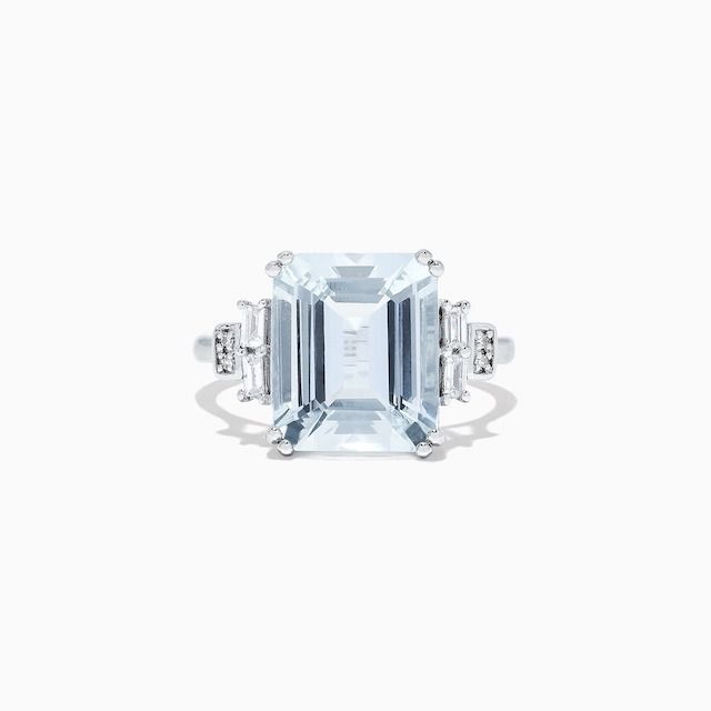 Effy Aquarius White Gold Aquamarine and Diamond Ring