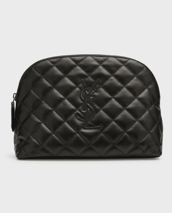 Saint Laurent Cassandre YSL Cosmetic Case in Quilted Smooth Leather