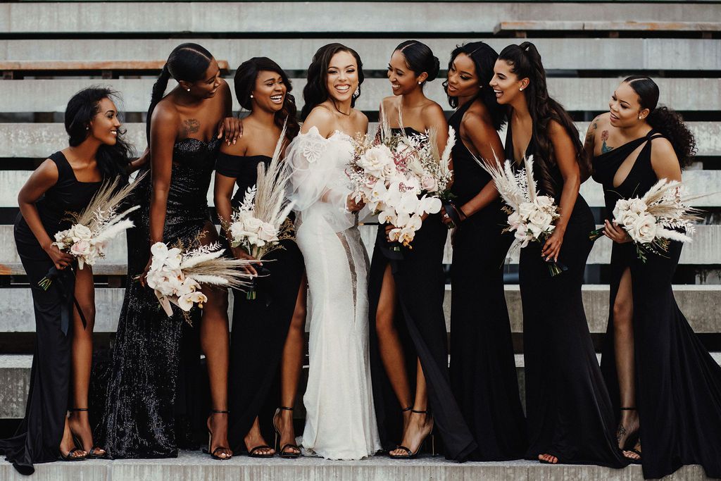 bride and bridesmaids