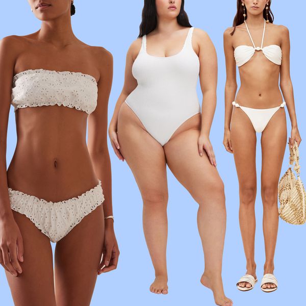 collage of popular White Swimsuits