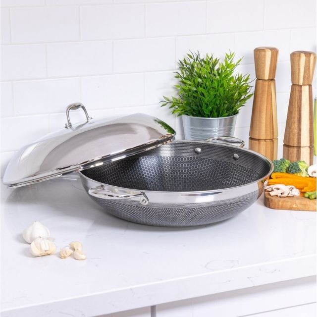 Hexclad 14&quot; Hybrid Wok With Lid