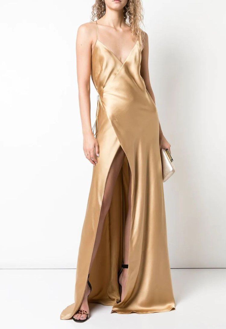 Michelle Mason Strappy Wrap Gown