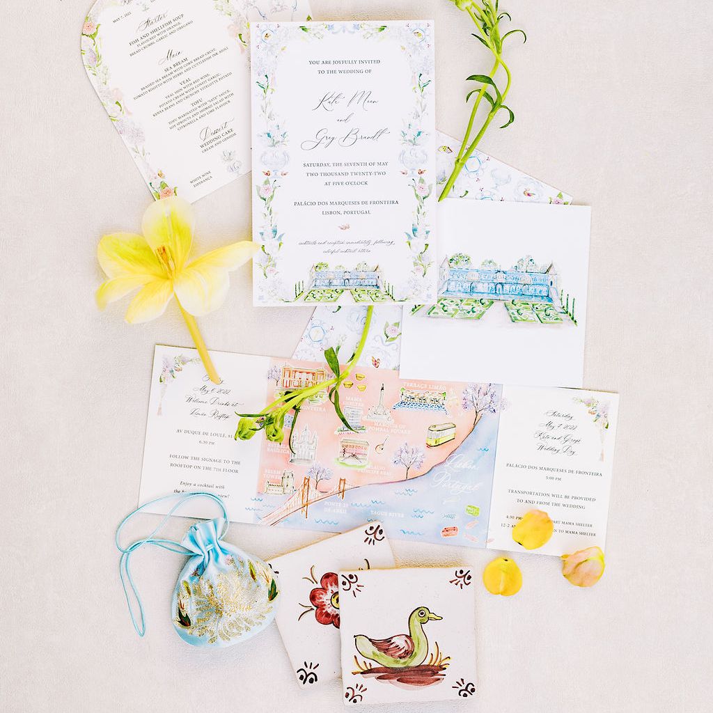 Invitations with a floral border