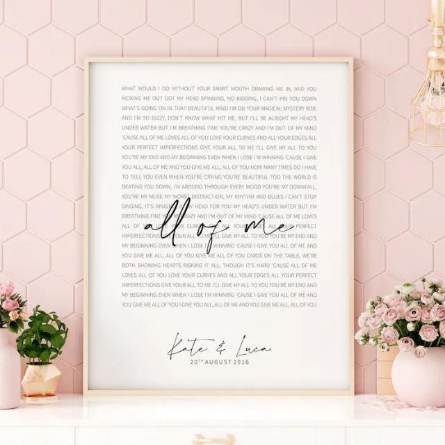 NonaWallArt Custom Song Lyrics Wall Art