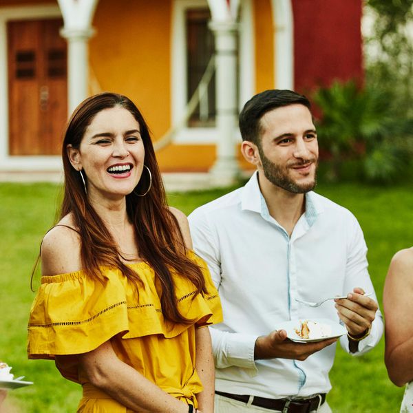 two guests at a wedding