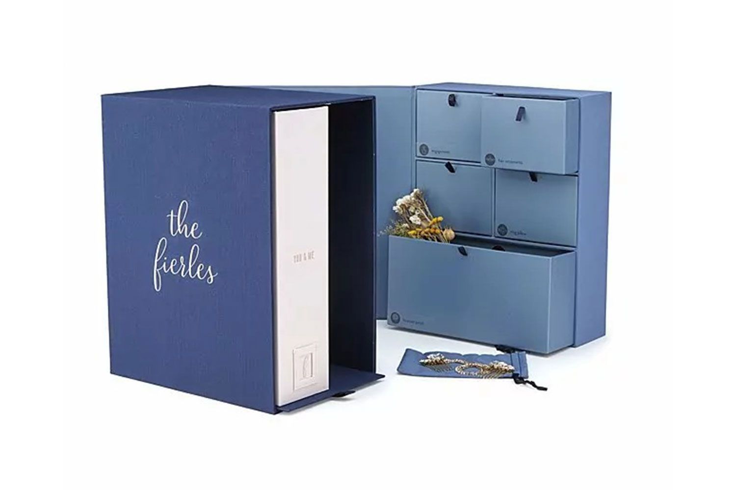 Uncommon Goods Personalized Wedding Keepsake Library in Blue
