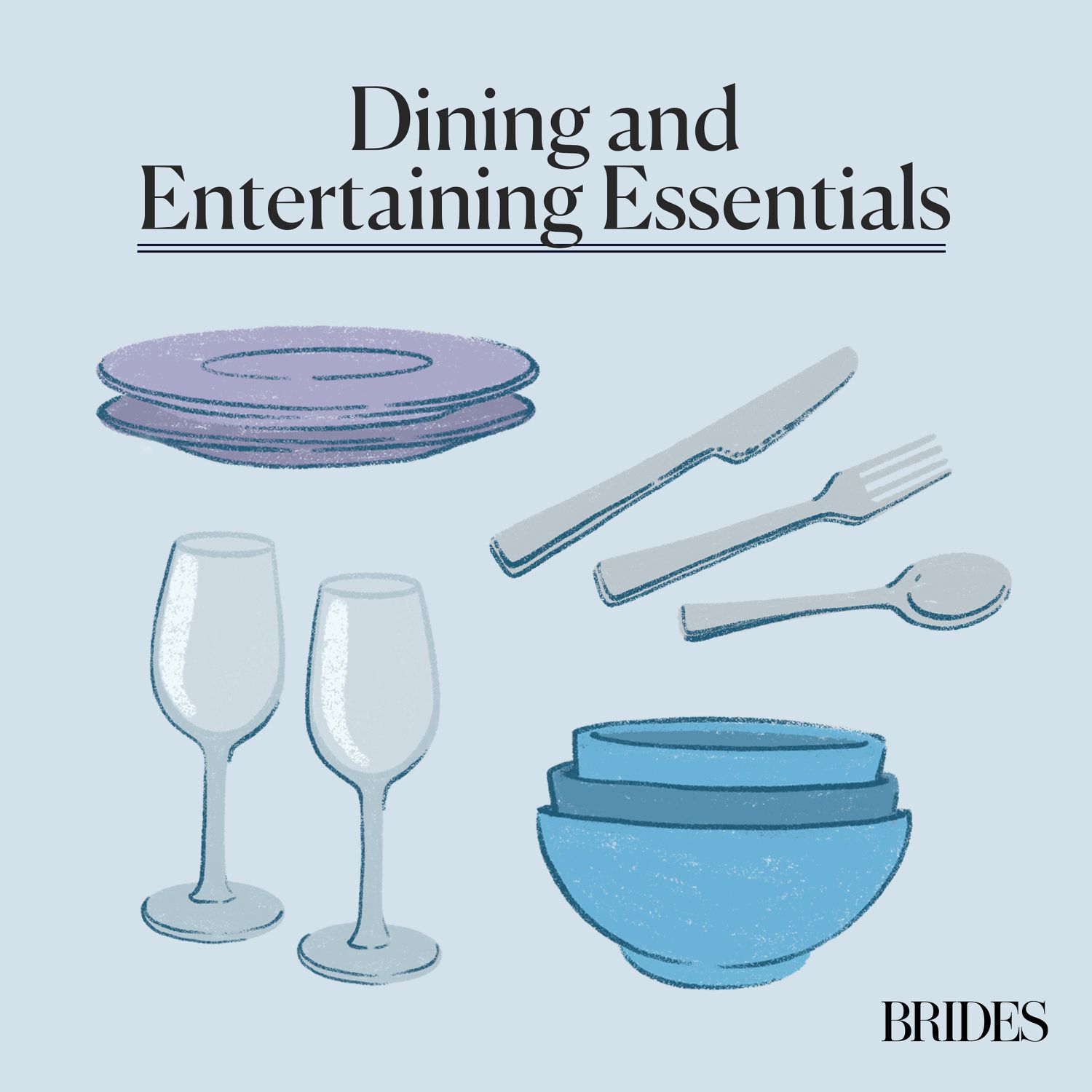 Wedding Registry Dining and Entertaining Essentials Illustration