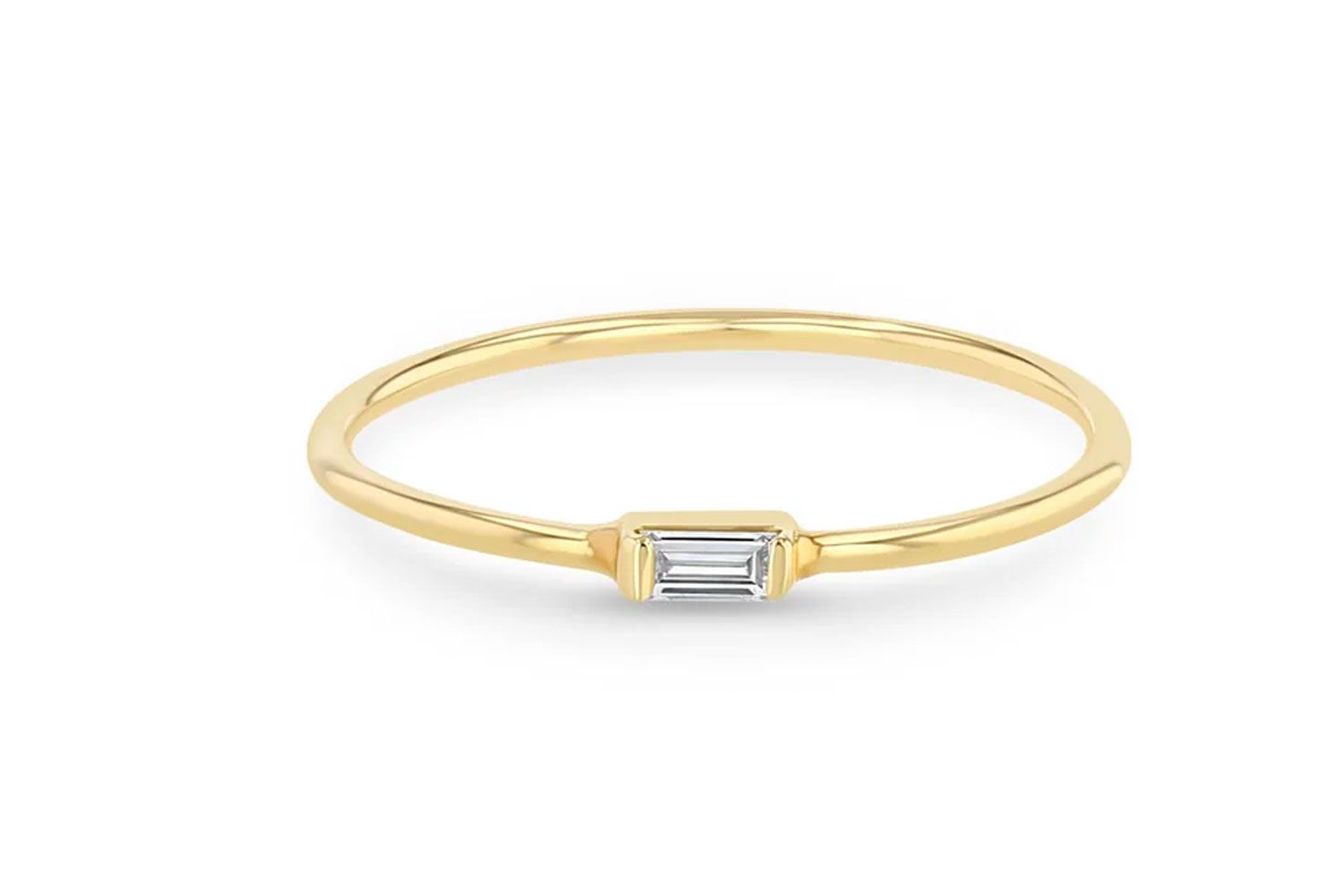 14K HORIZONTAL BAGUETTE DIAMOND RING