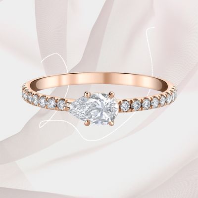 east west set engagement ring