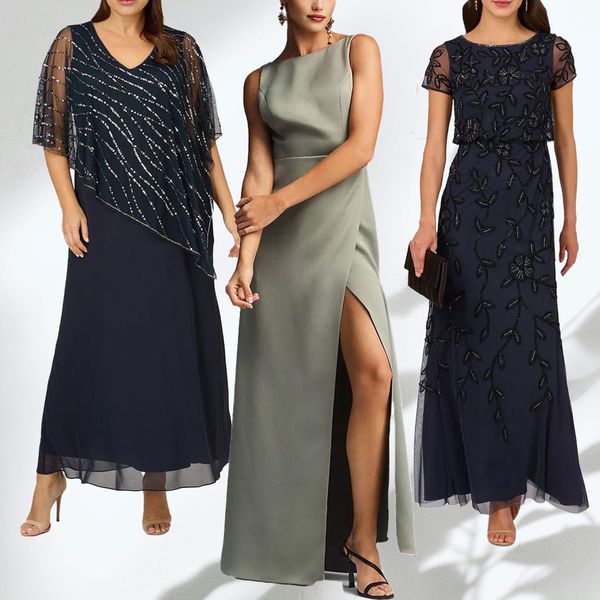 collage of dresses from popular places to buy mother of the bride dresses