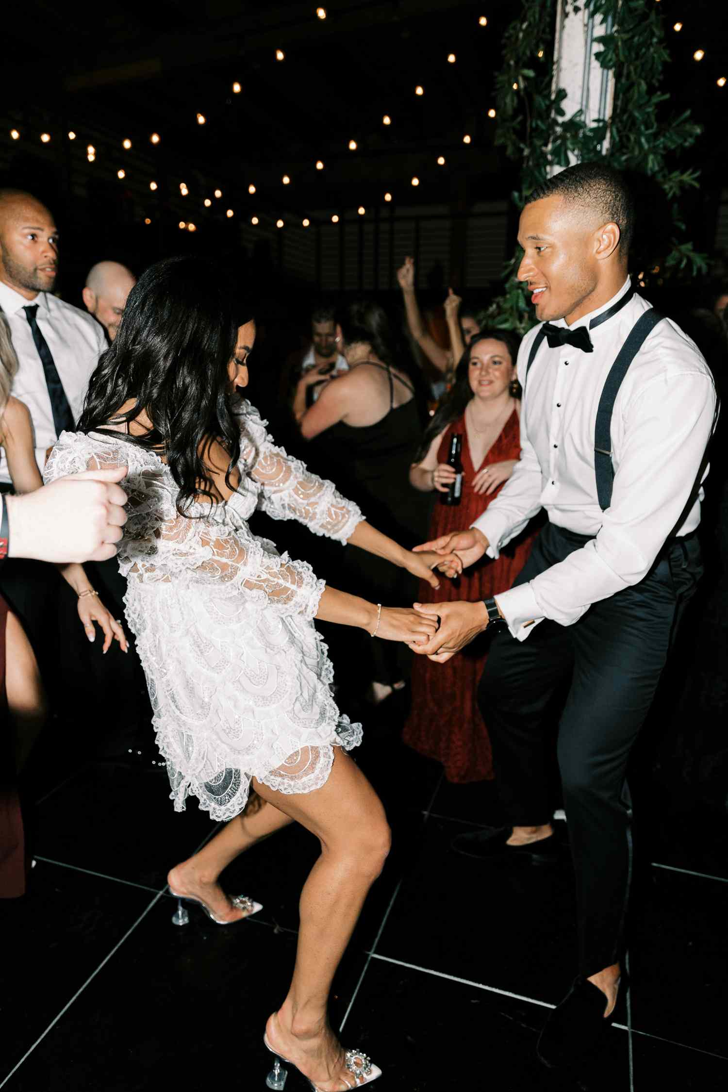 bride and groom dancing at their after-party