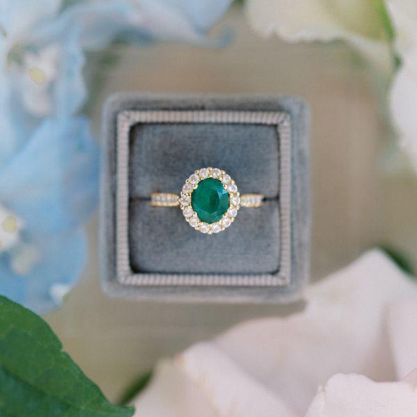 green engagement ring