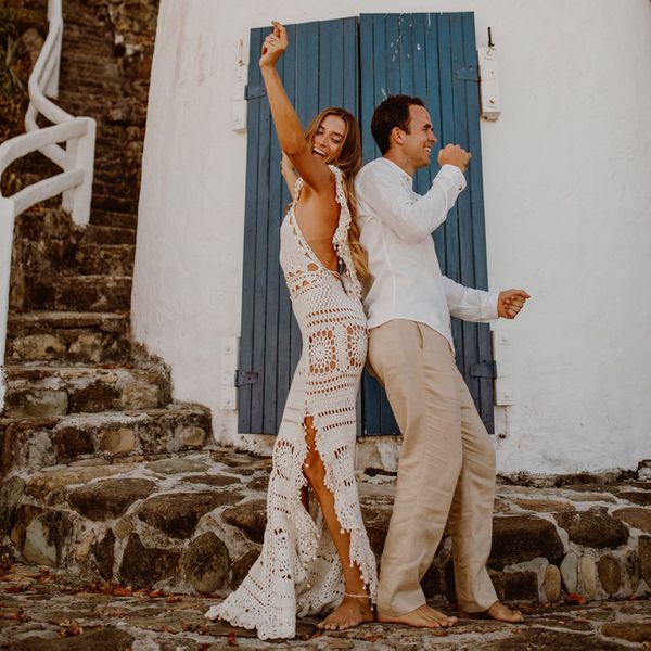 bride and groom dancing