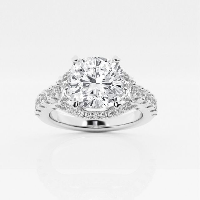 4 1/5 ct Cushion Lab Grown Diamond Engagement Ring