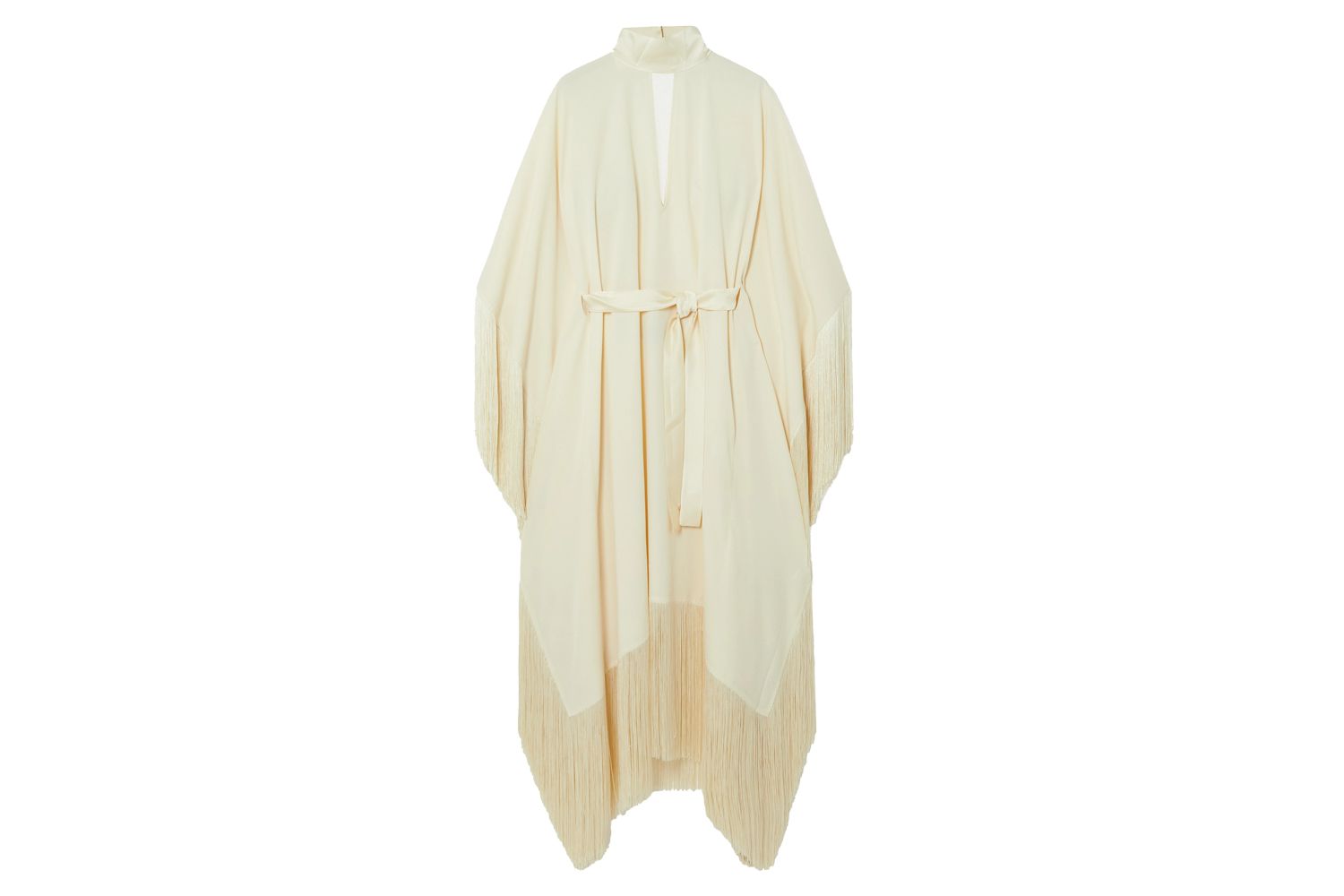 Taller Marmo Open Back Fringe Crepe Kaftan