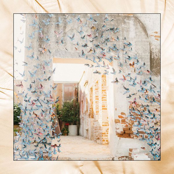 Butterfly Installation Wedding Details in Walkway