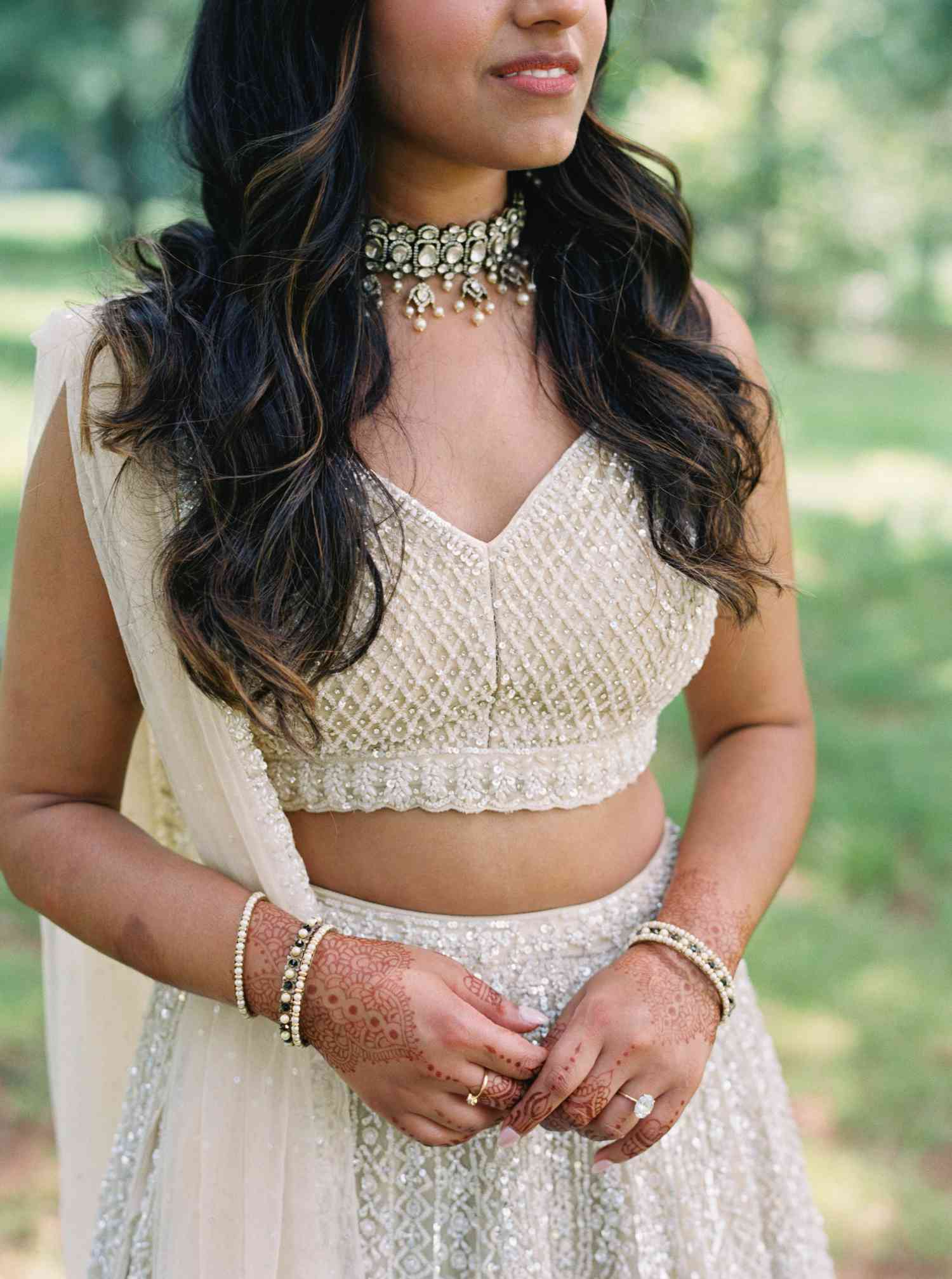 Close Up of Indian Bride Gown 