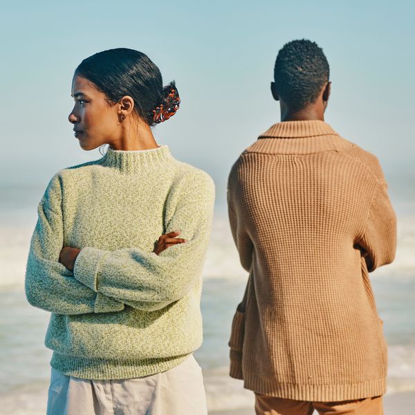 Upset, unhappy and angry man and woman ignoring each other after a fight