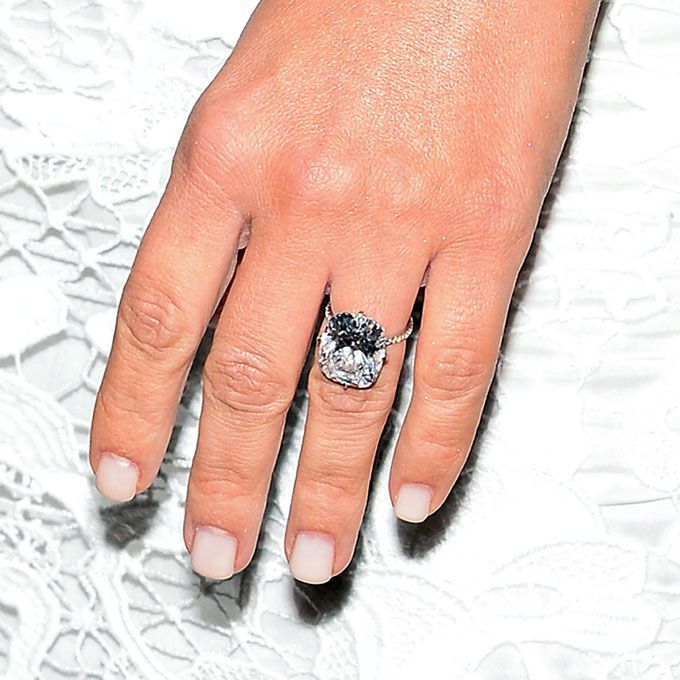 Kim Kardashian's hand with her first engagement ring