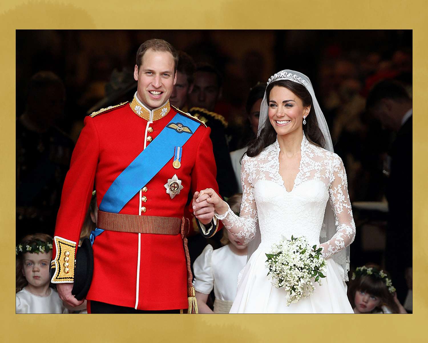 Prince William and Kate Middleton during their royal wedding. 