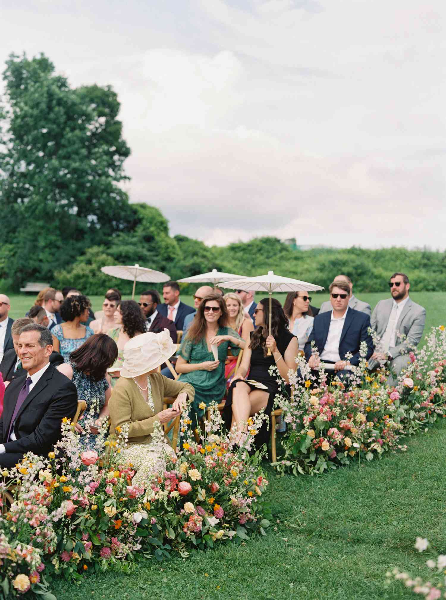 Guests at Outdoor Wedding Ceremony 