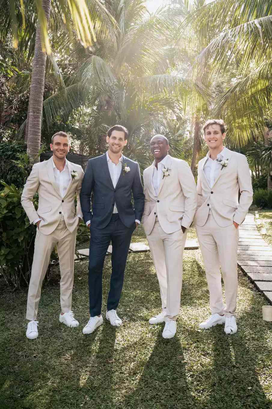 Groom and groomsmen with no ties