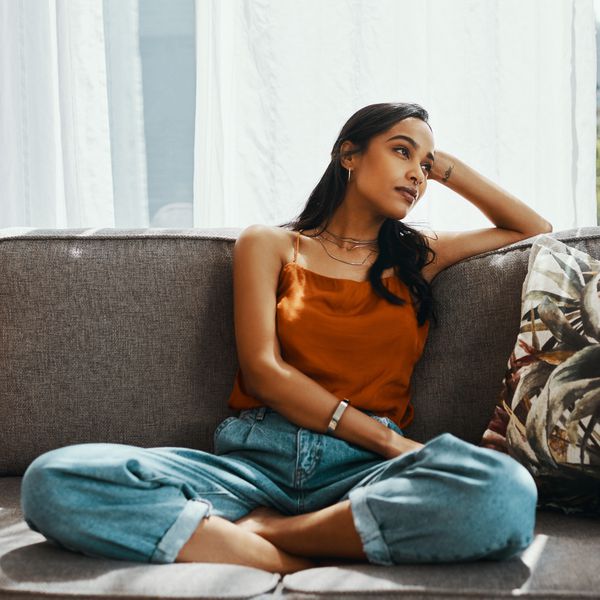 young woman sitting