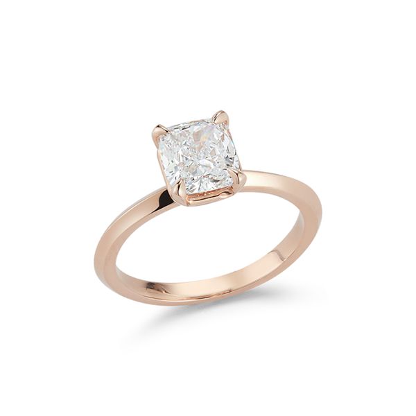 rose gold knife edge engagement ring 