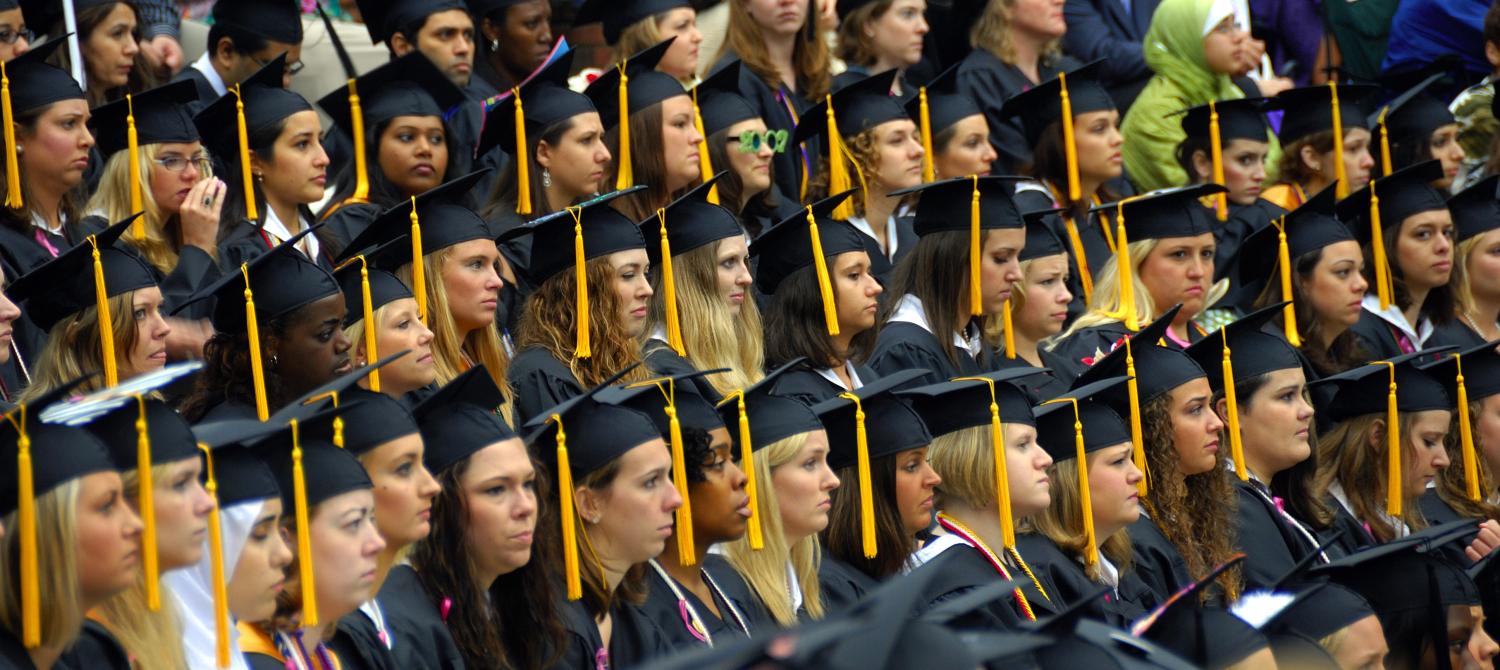 women graduating college