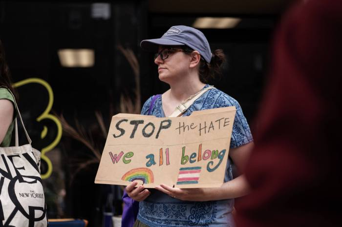 A group of fed-up protesters showed up outside a politicians office,