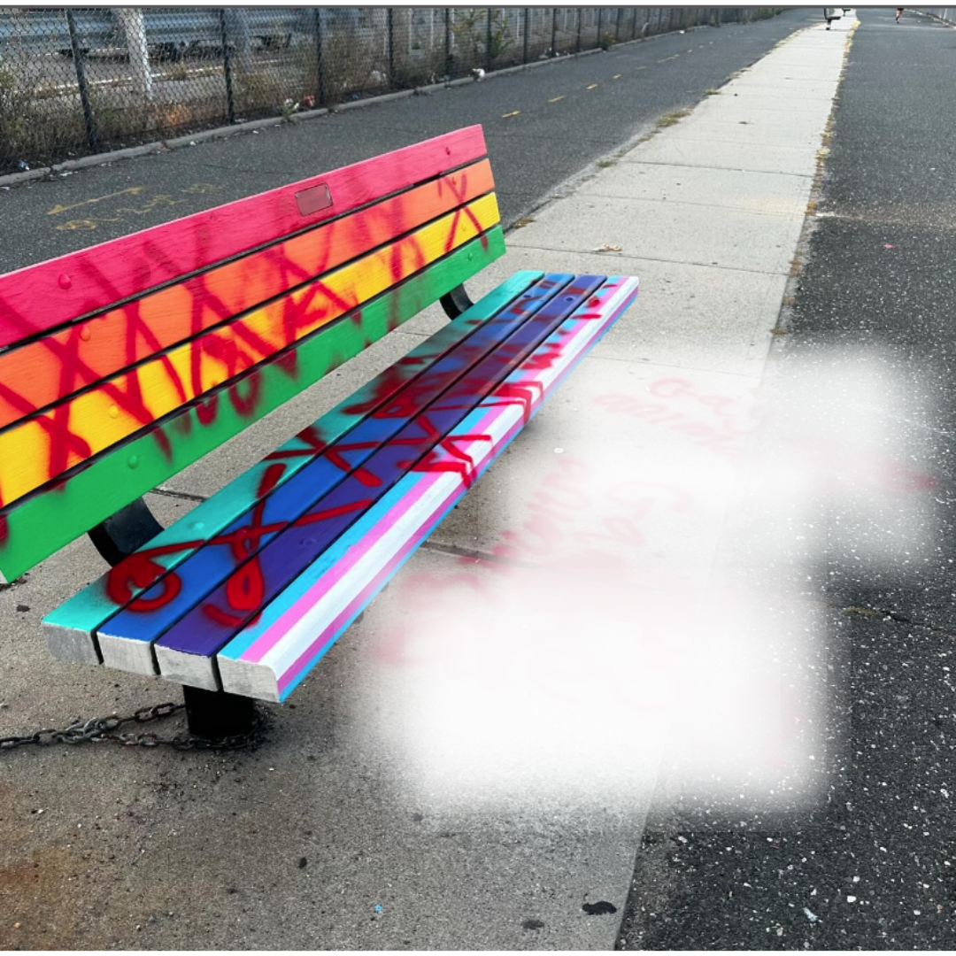 bay ridge bench defaced