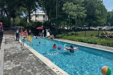 BCCS students enjoy the pool.