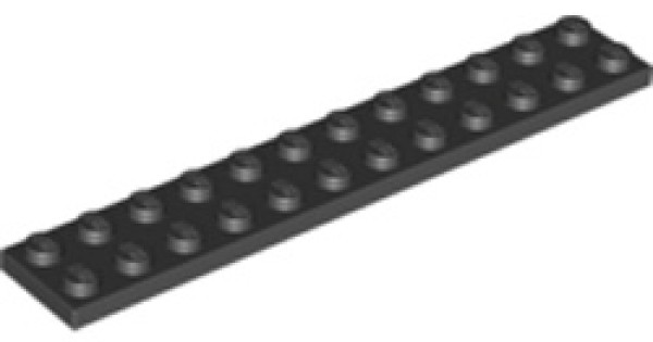 LEGO Part 244526 - 2445 - Plate 2x12 Black | LEGO Bricks, Replacement ...