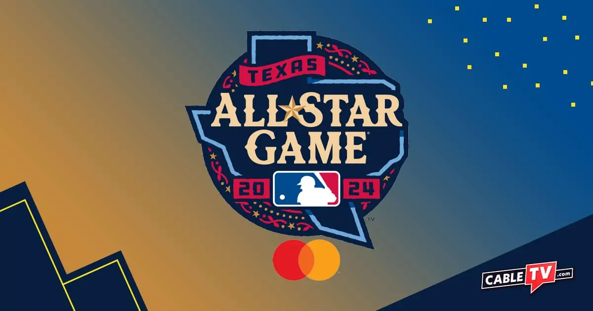 2024 MLB All-Star Game logo on a gradient background.