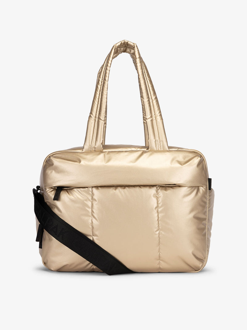 CALPAK Luka Duffel bag in shiny gold