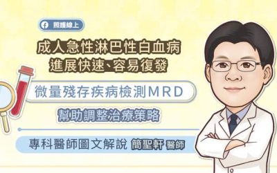 成人急性淋巴性白血病(ALL)進展快、易復發，微量殘留病灶檢測(MRD)助調整治療策略，專科醫師圖文解說