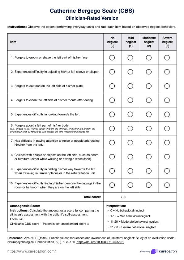 Catherine Bergego Scale (CBS) PDF Example