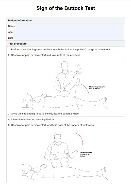 Sign of the Buttock Test PDF Example