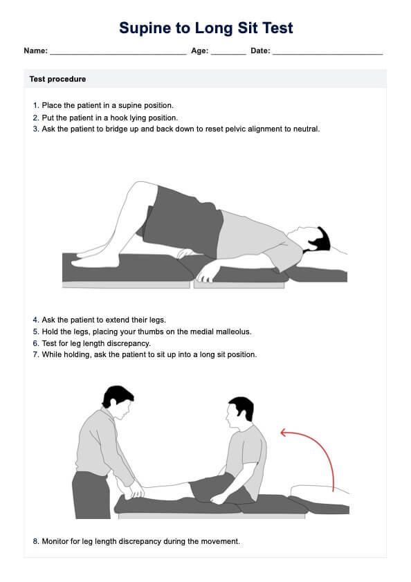 Supine to Long Sit Test PDF Example