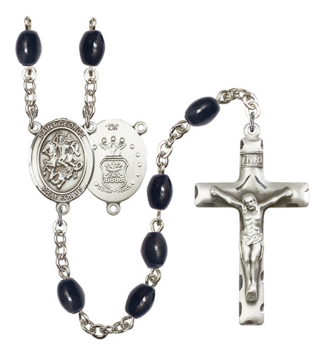 St. George Air Force Silver Plated Rosary for Women