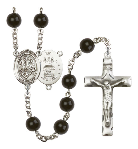 St. George Air Force Silver Plated Rosary for Women