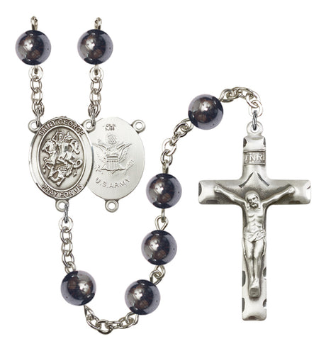 St. George Army Silver Plated Rosary for Women