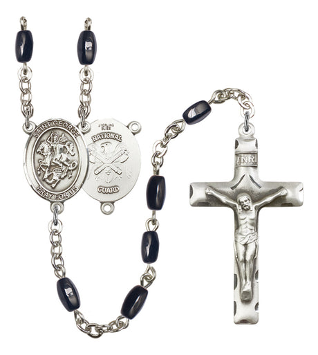 St. George National Guard Silver Plated Rosary for Men