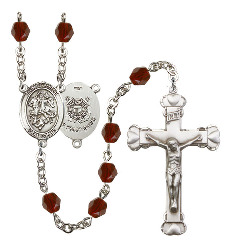 St. George Coast Guard Birthstone Rosary for Women