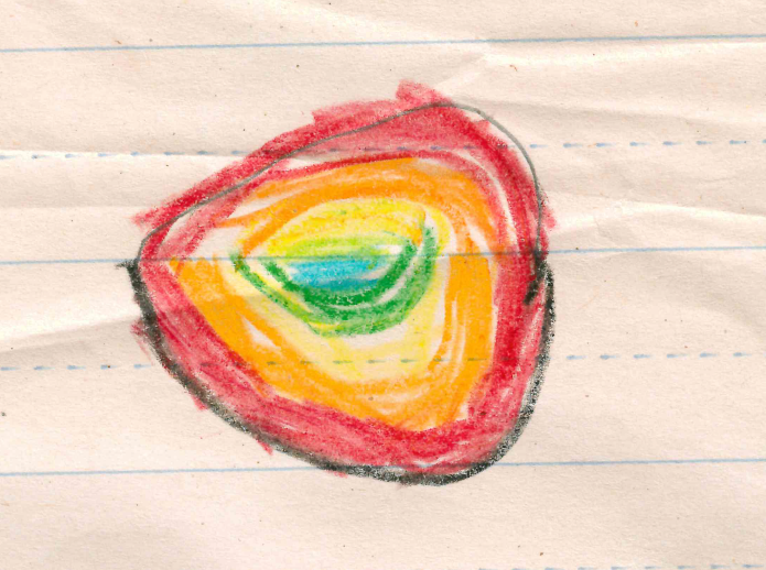 A drawing of a rainbow