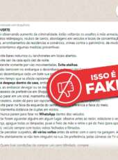 É falso o texto vinculado às Forças de Segurança em aplicativos de mensagens