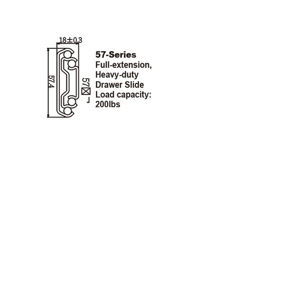 5701 Heavy-duty Drawer Slide, Steel ball-bearing slide