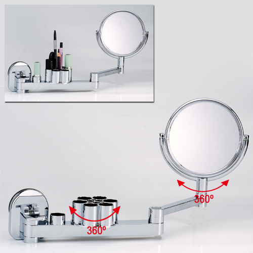 Vanity mirror set w/heavy-duty suction cup