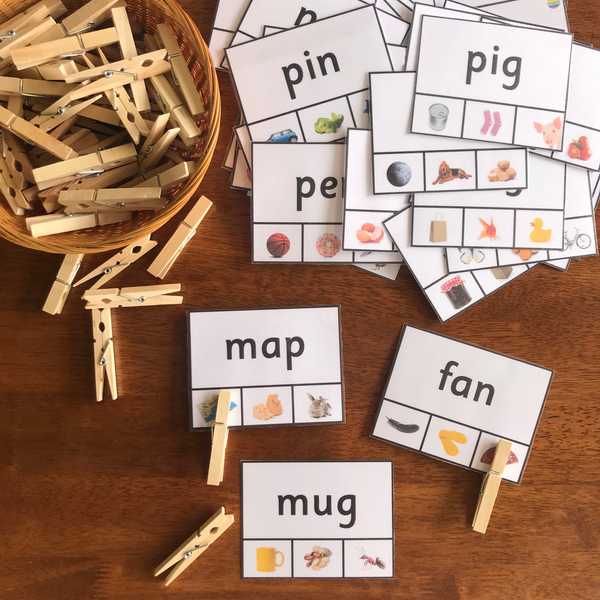 CVC Word Family Clip Cards | Science of Reading aligned